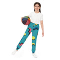 Retro Geometric Youth Joggers — 90s Memphis Pattern All-Over Print