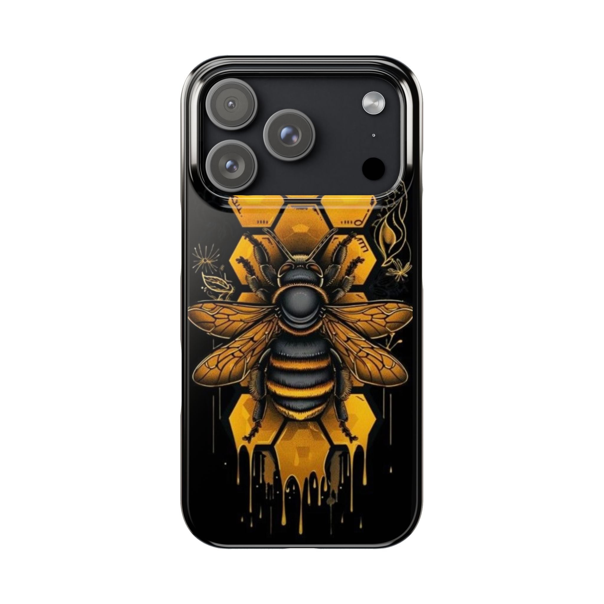 Bee Honeycomb Slim Phone Case — Dripping Hexagon Bee Design Printify