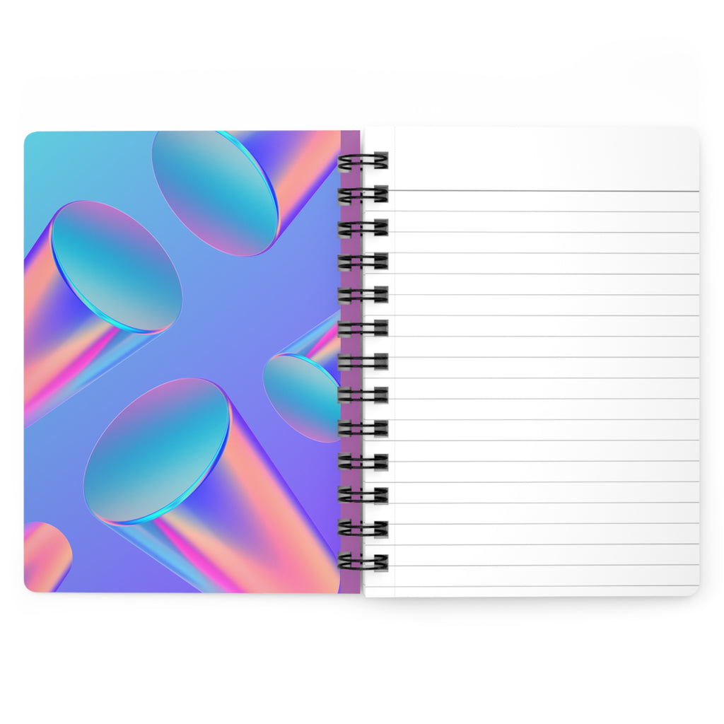 Holographic Cylinder Spiral Notebook — Iridescent 80-Page Journal for Notes & Sketches Printify