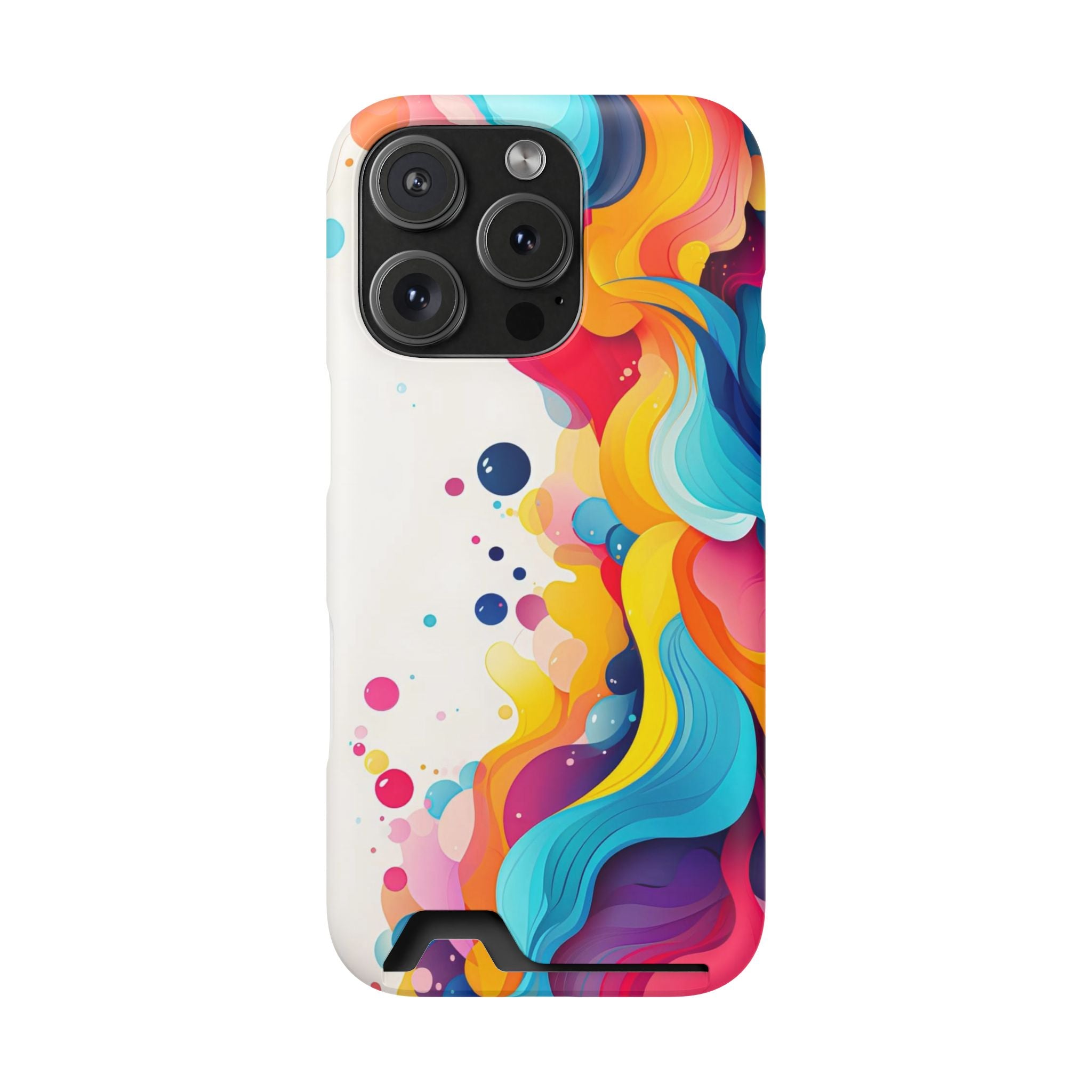 Colorwave Card Holder Phone Case — Slim Protective Case with Built-In Card Slot Printify