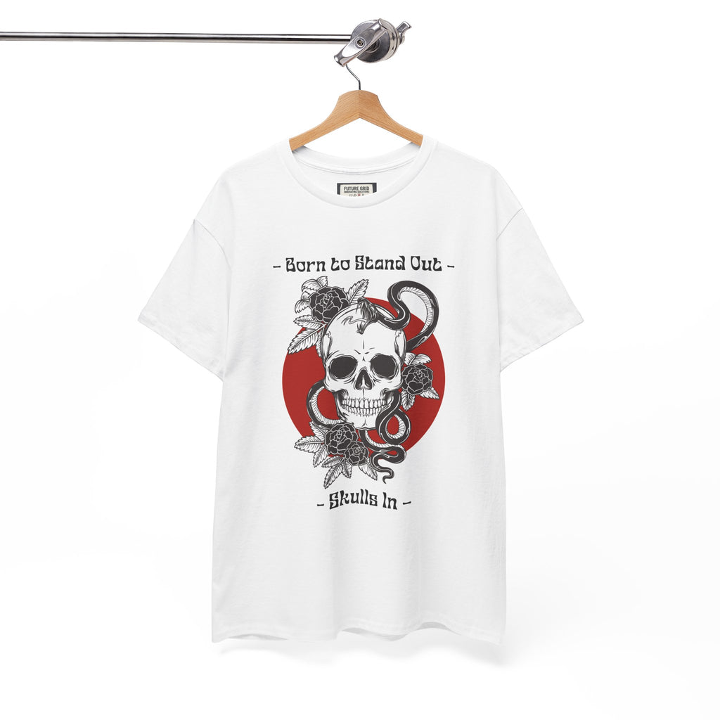 Skull & Snake Graphic Tee – "Born to Stand Out" Gothic T-Shirt