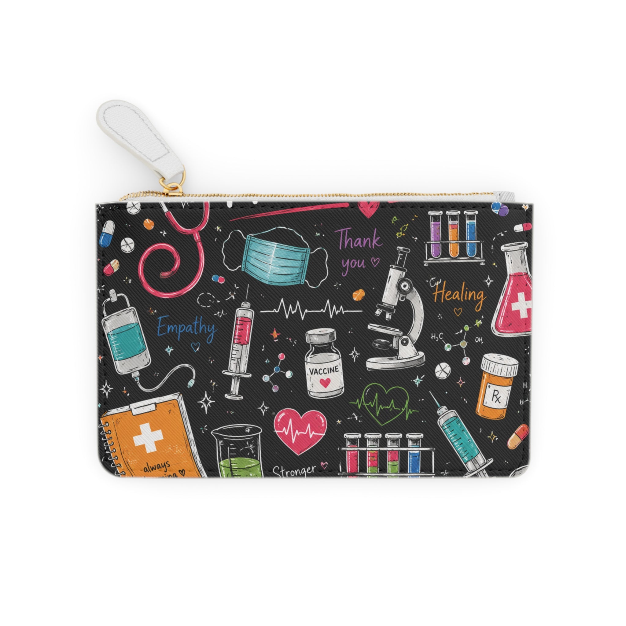 Healthcare Mini Clutch Bag — Medical Theme Thank You Nurse Cosmetic Purse