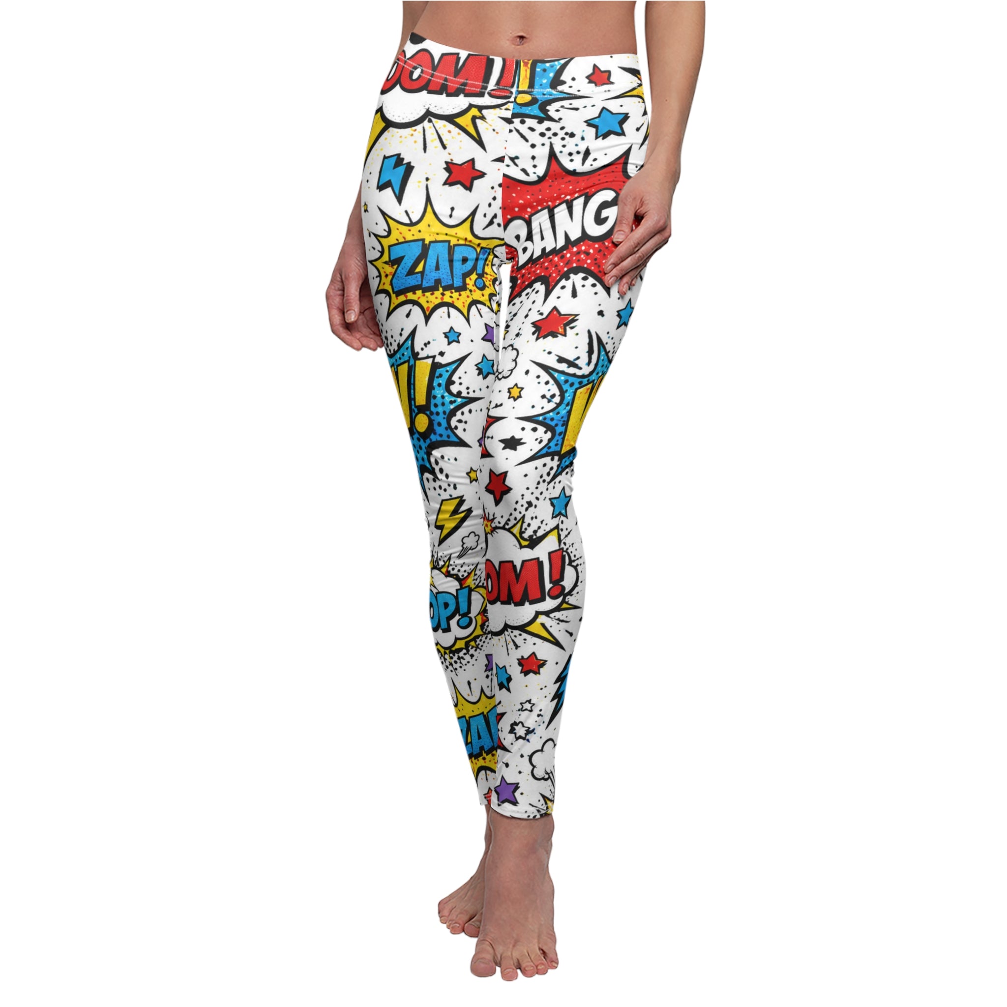 Comic Pop Art Leggings — "BANG! ZAP! POW!" Graphic Women's Leggings Printify