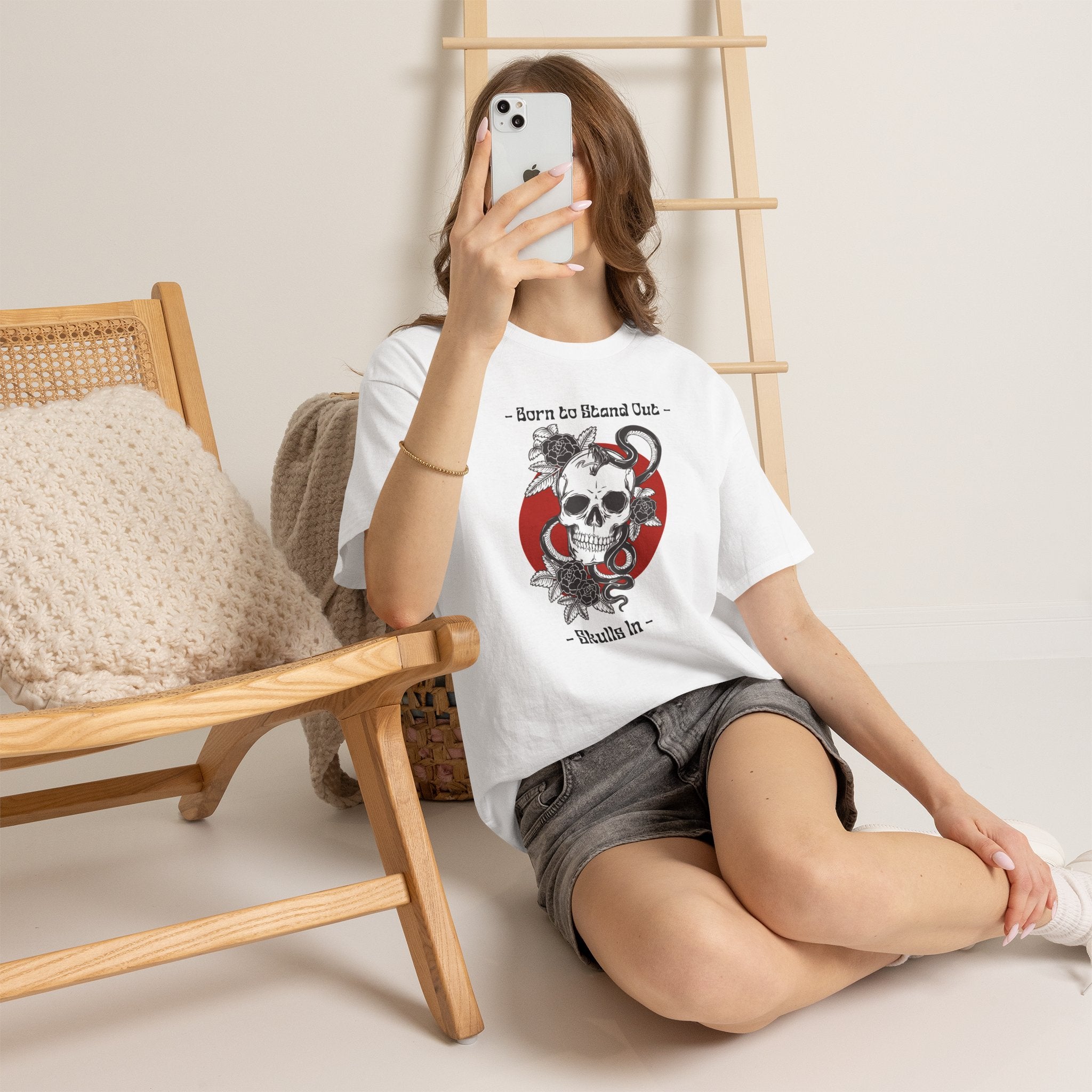 Skull & Snake Graphic Tee – "Born to Stand Out" Gothic T-Shirt