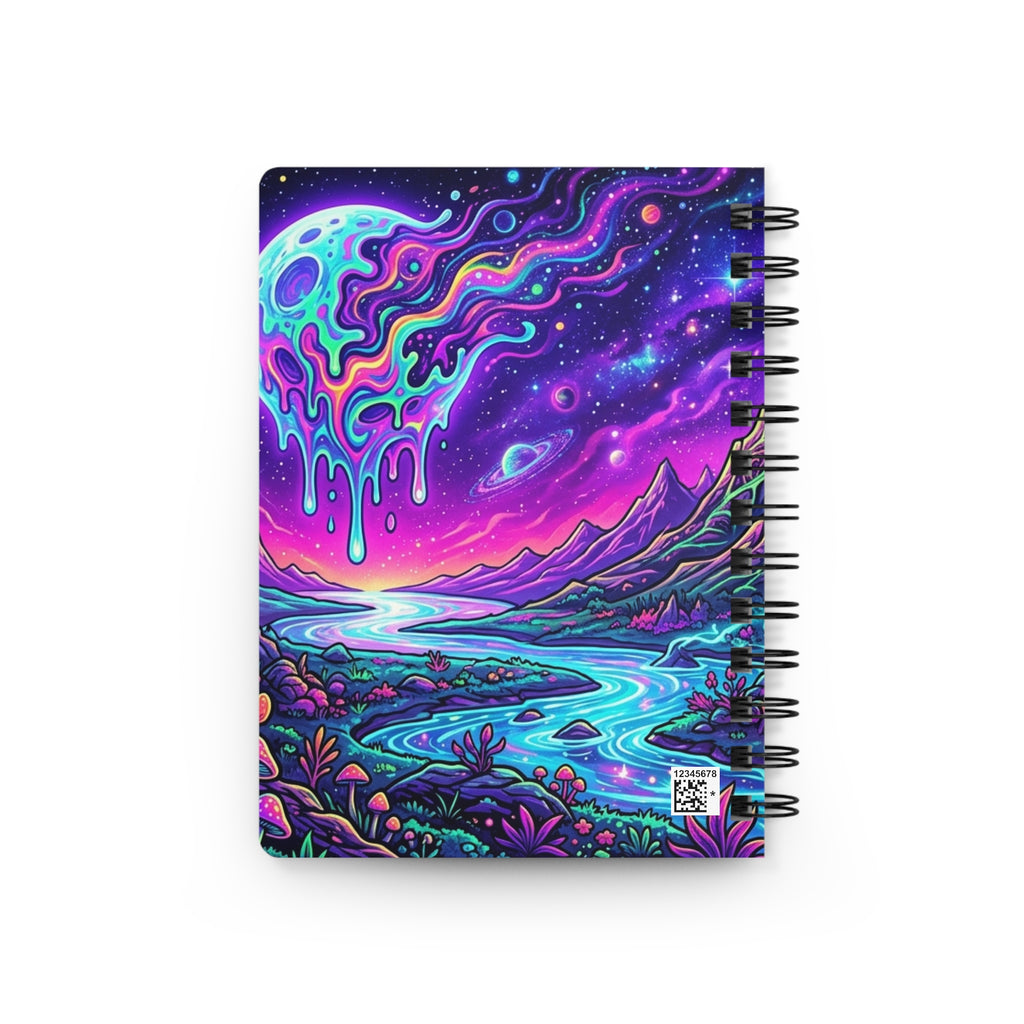 Cosmic Campfire Spiral Notebook — Psychedelic Alien Camping Journal Printify
