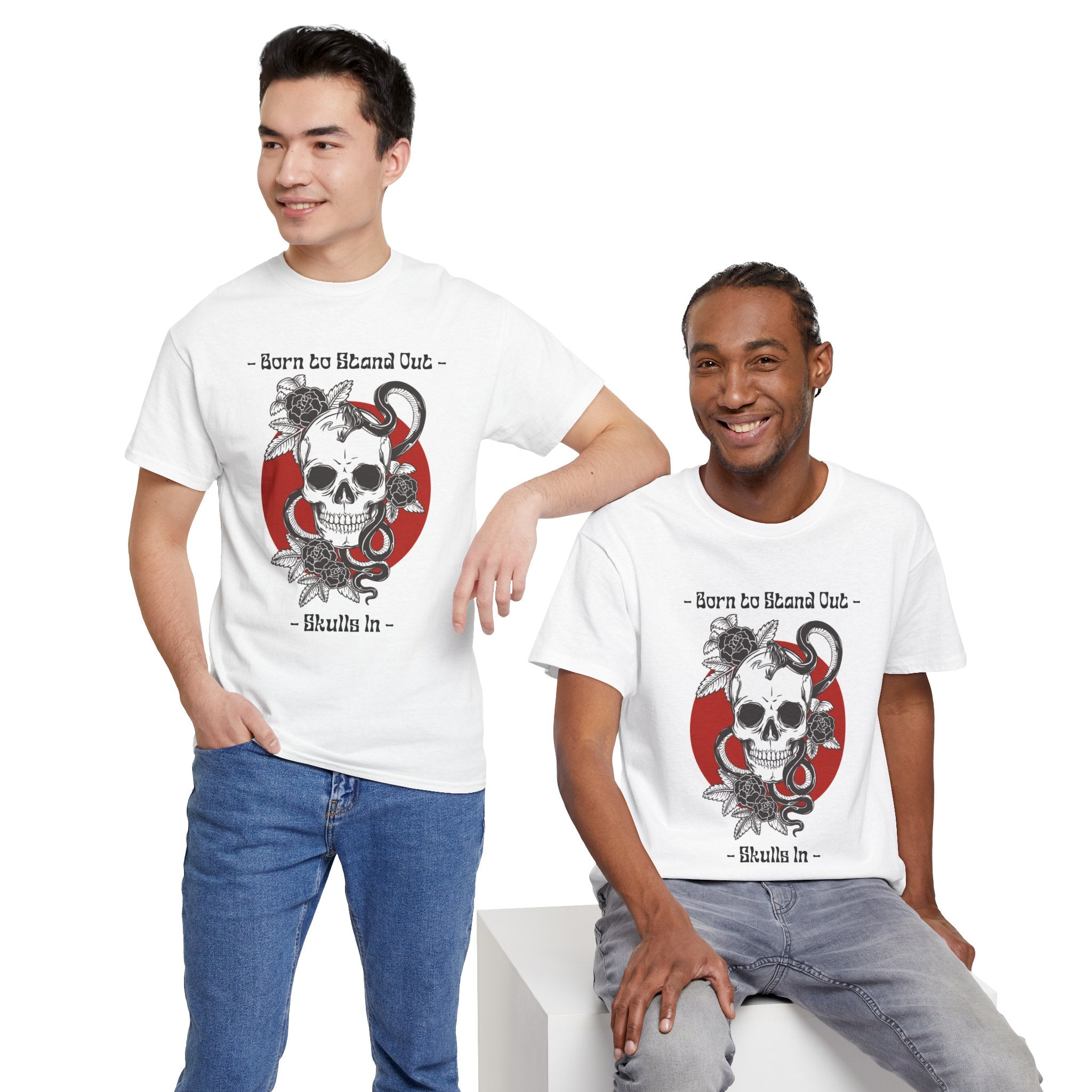 Skull & Snake Graphic Tee – "Born to Stand Out" Gothic T-Shirt