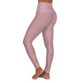 High-Waisted Rose Quartz Yoga Leggings – Floral Printed Activewear