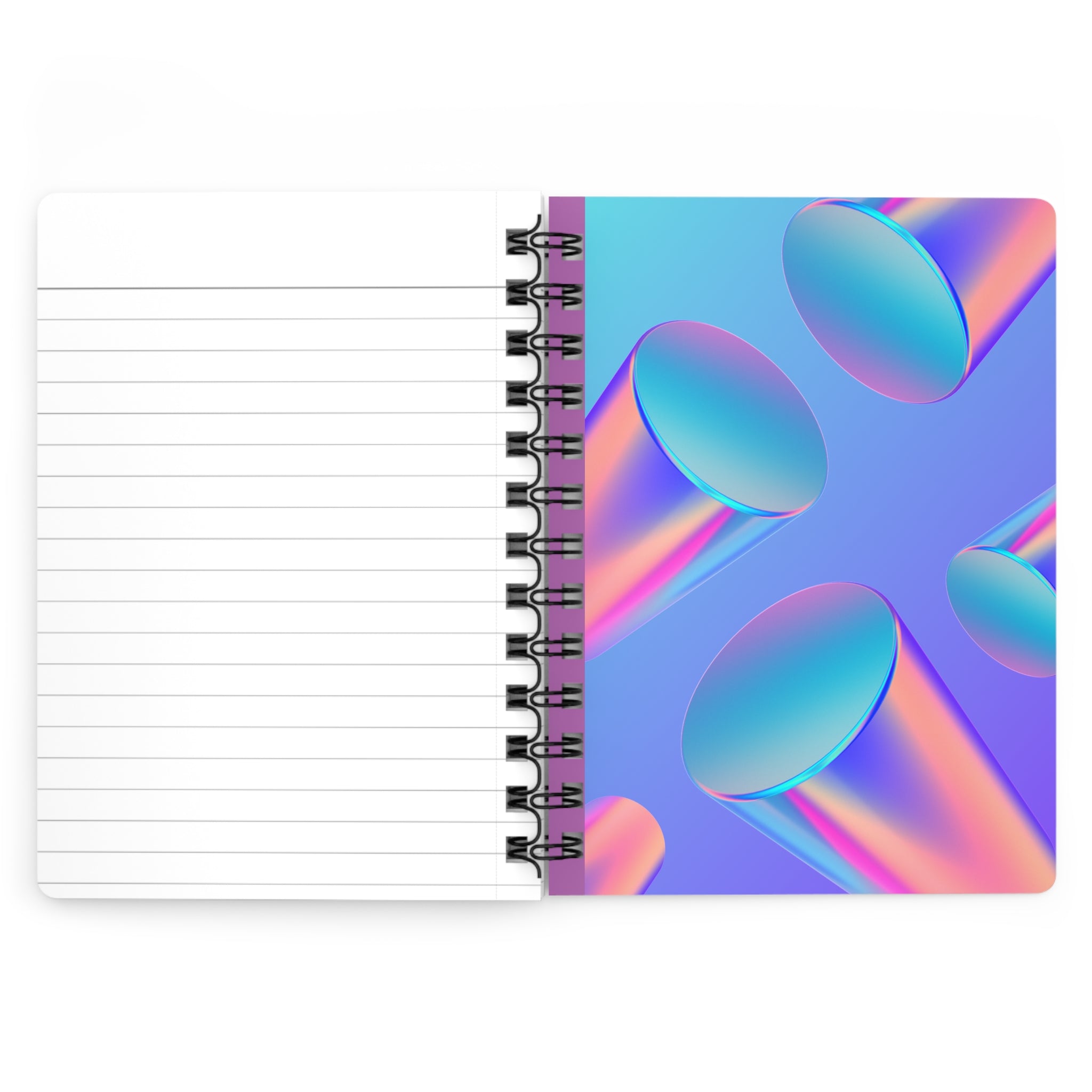 Holographic Cylinder Spiral Notebook — Iridescent 80-Page Journal for Notes & Sketches Printify