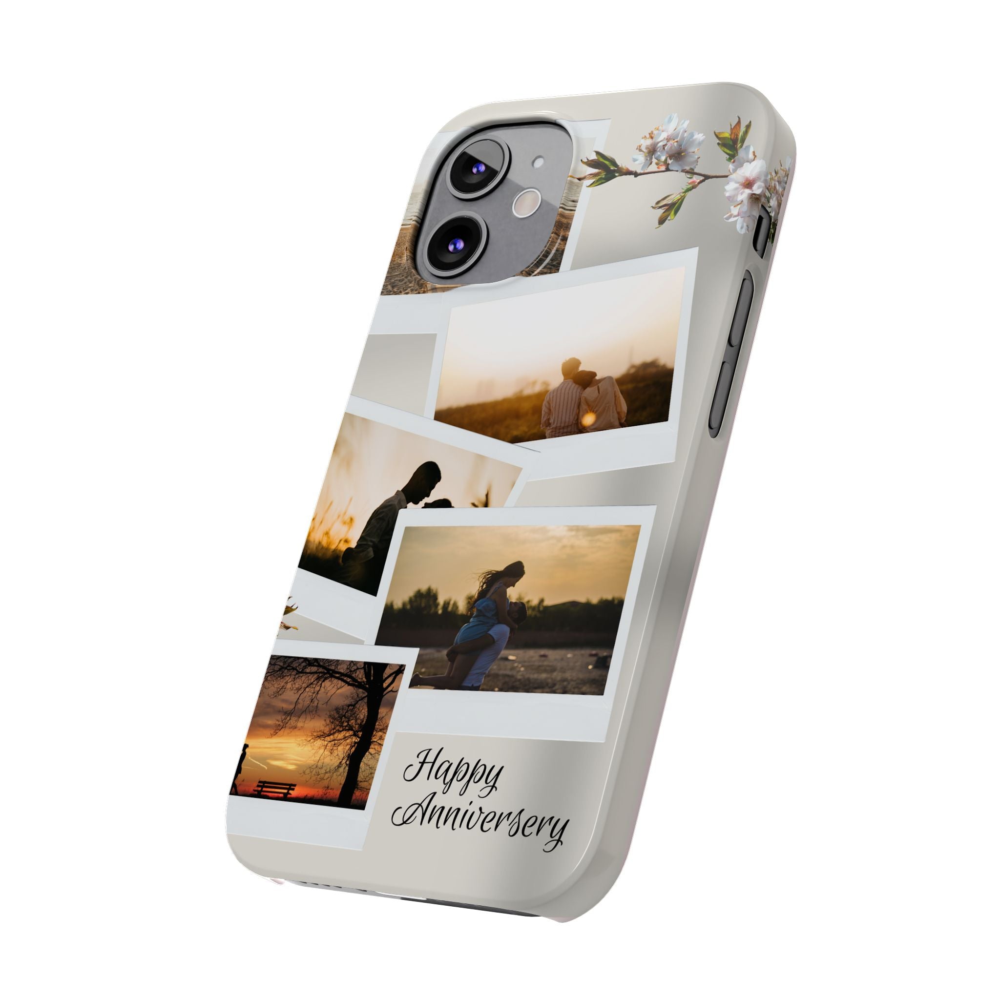 Happy Anniversary Photo Collage Slim Phone Case Printify