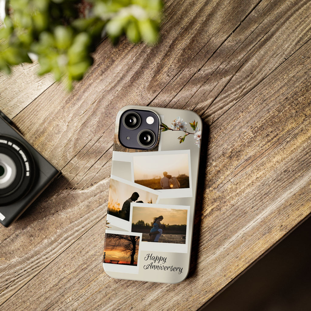 Happy Anniversary Photo Collage Slim Phone Case Printify