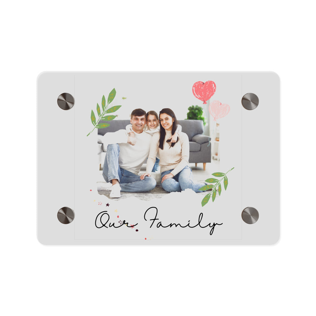 Personalized Acrylic Wall Art Panel — "Our Family" Photo Display