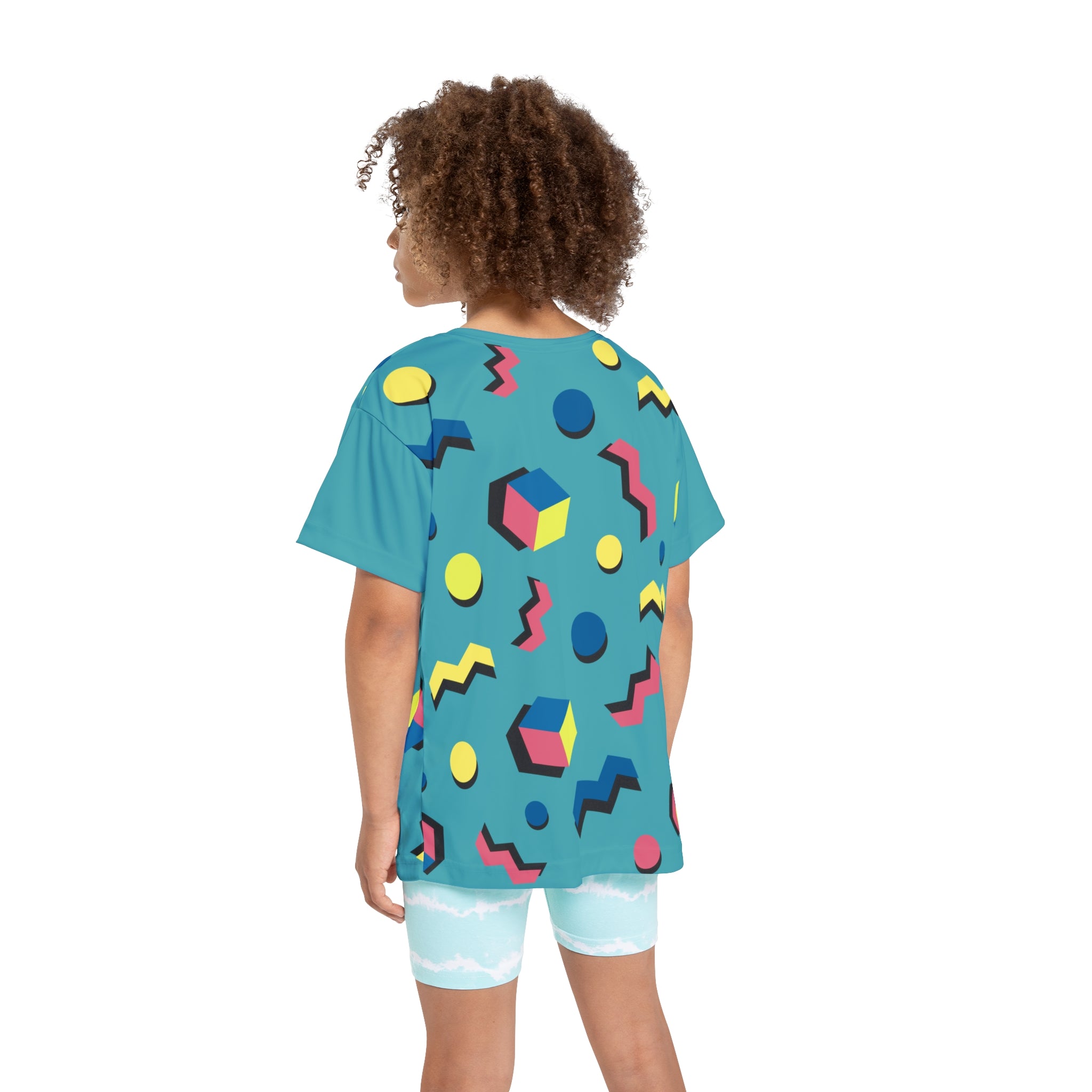 Kids Jersey — Retro 80s Geometric All-Over Print Printify