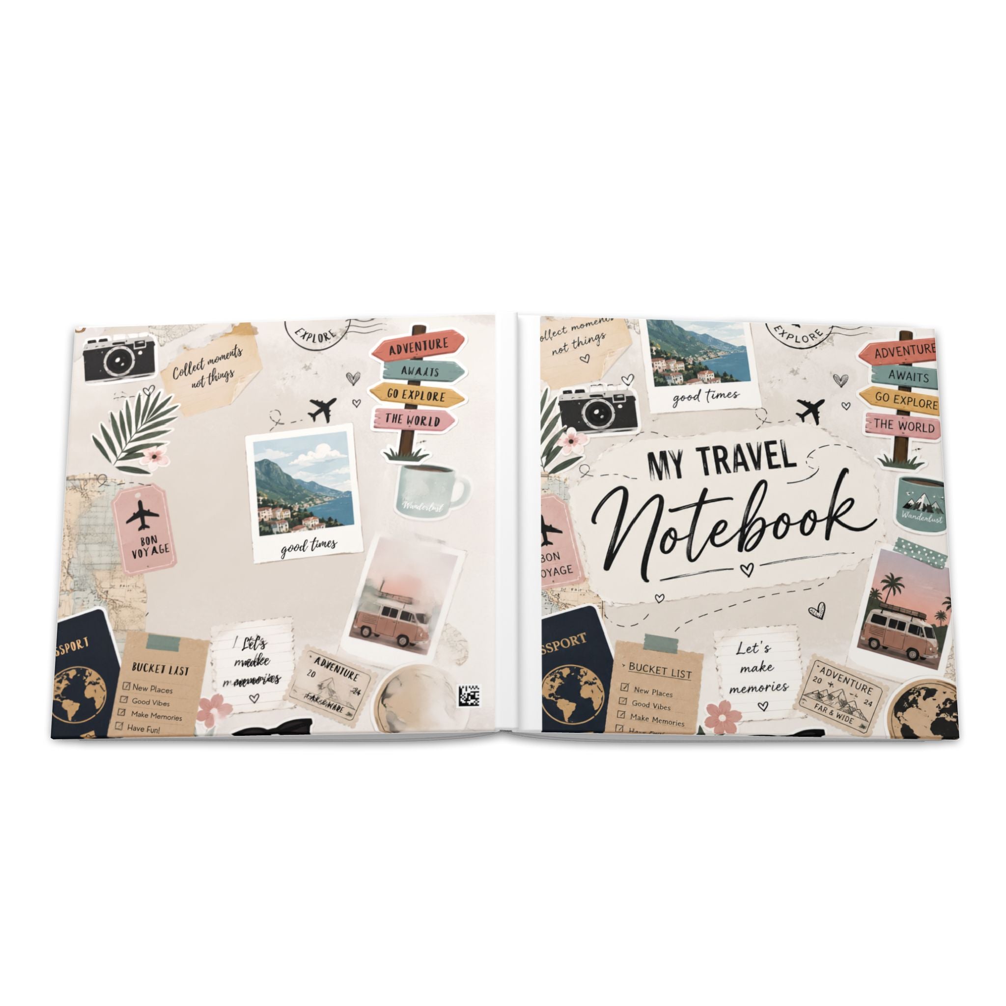Travel Photo Book — "My Travel Notebook" Hardcover Keepsake