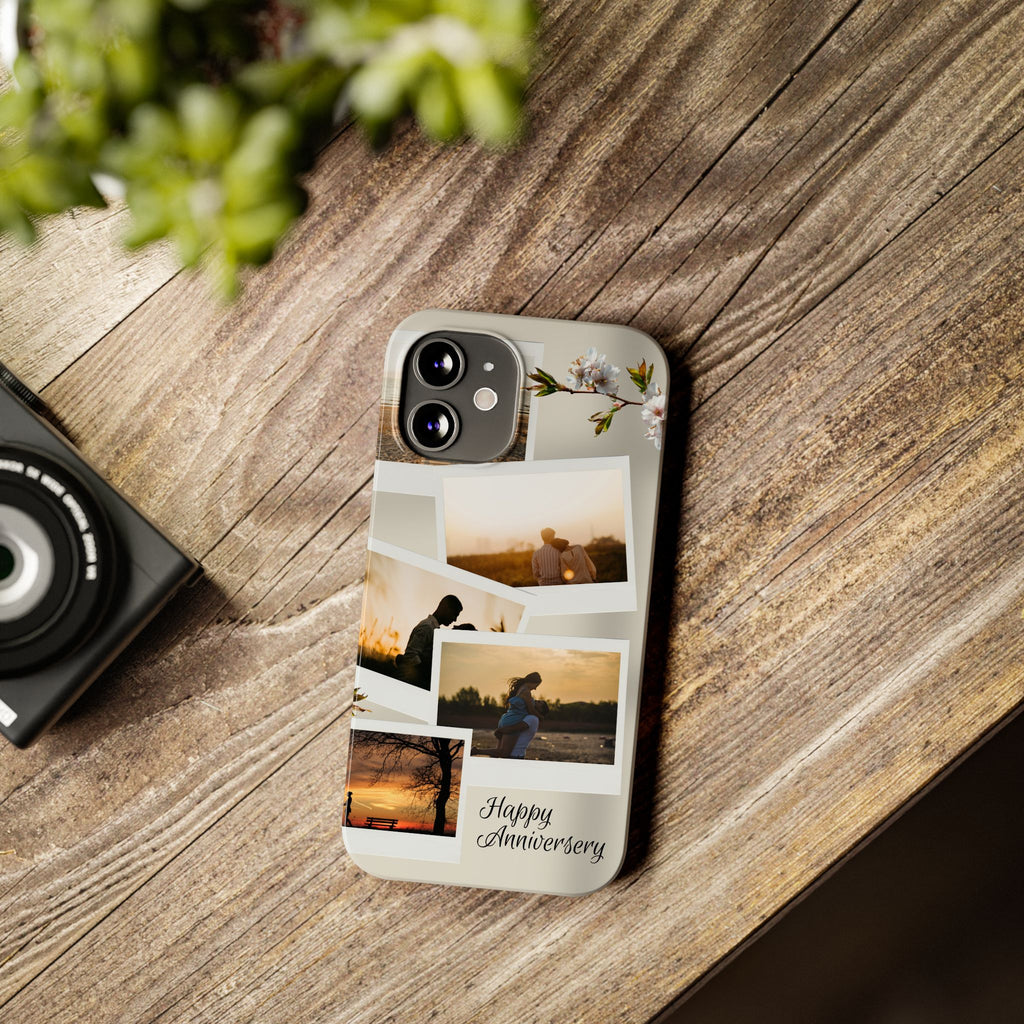 Happy Anniversary Photo Collage Slim Phone Case Printify