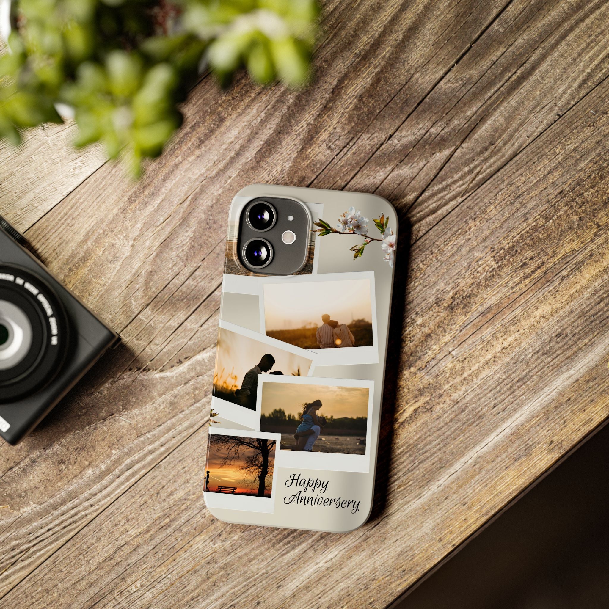 Happy Anniversary Photo Collage Slim Phone Case Printify