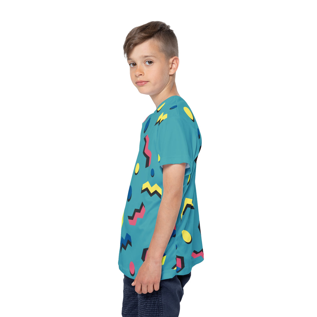 Kids Jersey — Retro 80s Geometric All-Over Print Printify