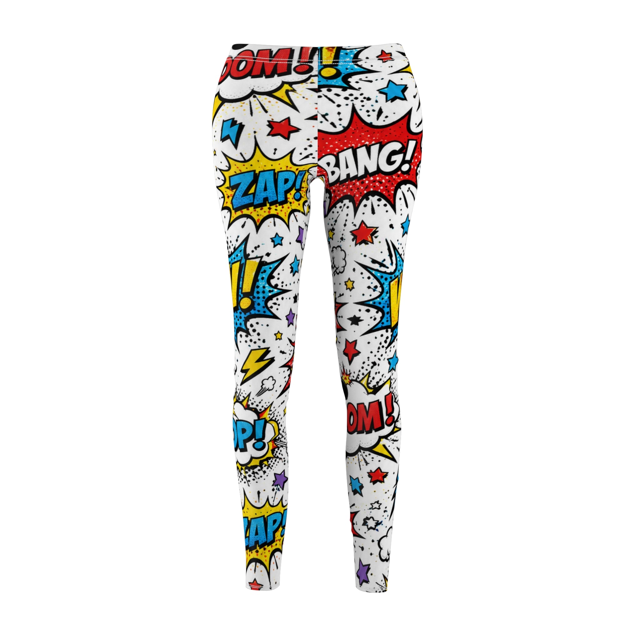 Comic Pop Art Leggings — "BANG! ZAP! POW!" Graphic Women's Leggings Printify