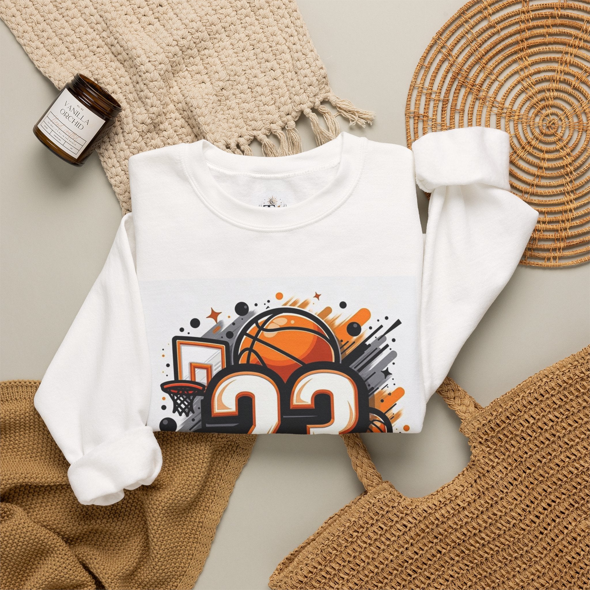 Basketball 23 Crewneck Sweatshirt — Retro Hoop Graphic Printify