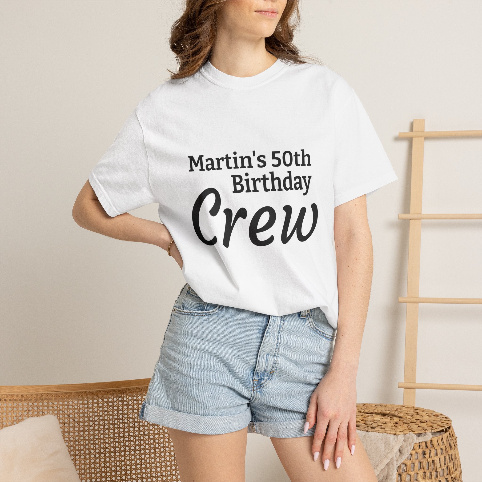 Birthday Crew T-Shirt — Personalized "Martin's 50th Birthday Crew" Party Tee Printify