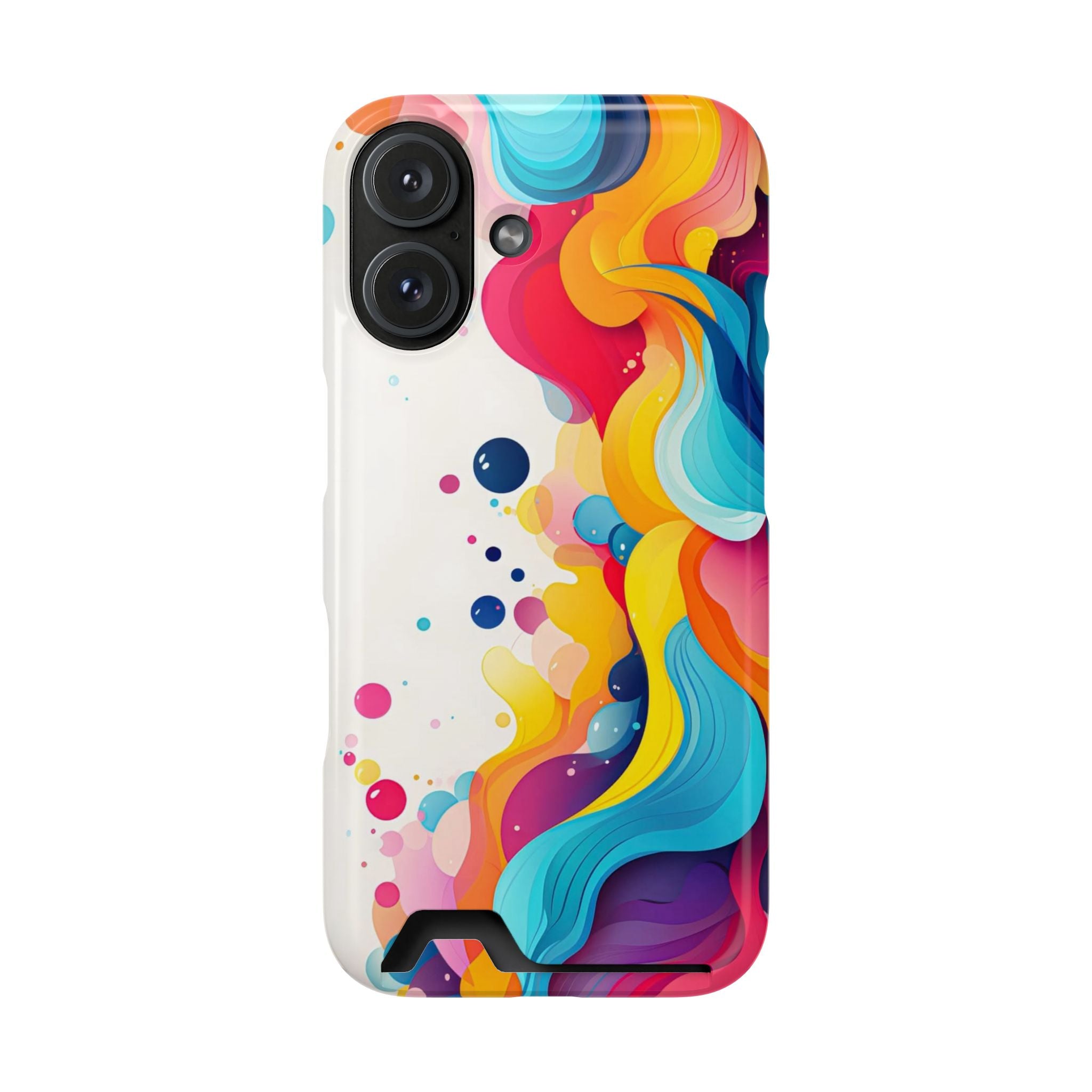 Colorwave Card Holder Phone Case — Slim Protective Case with Built-In Card Slot Printify
