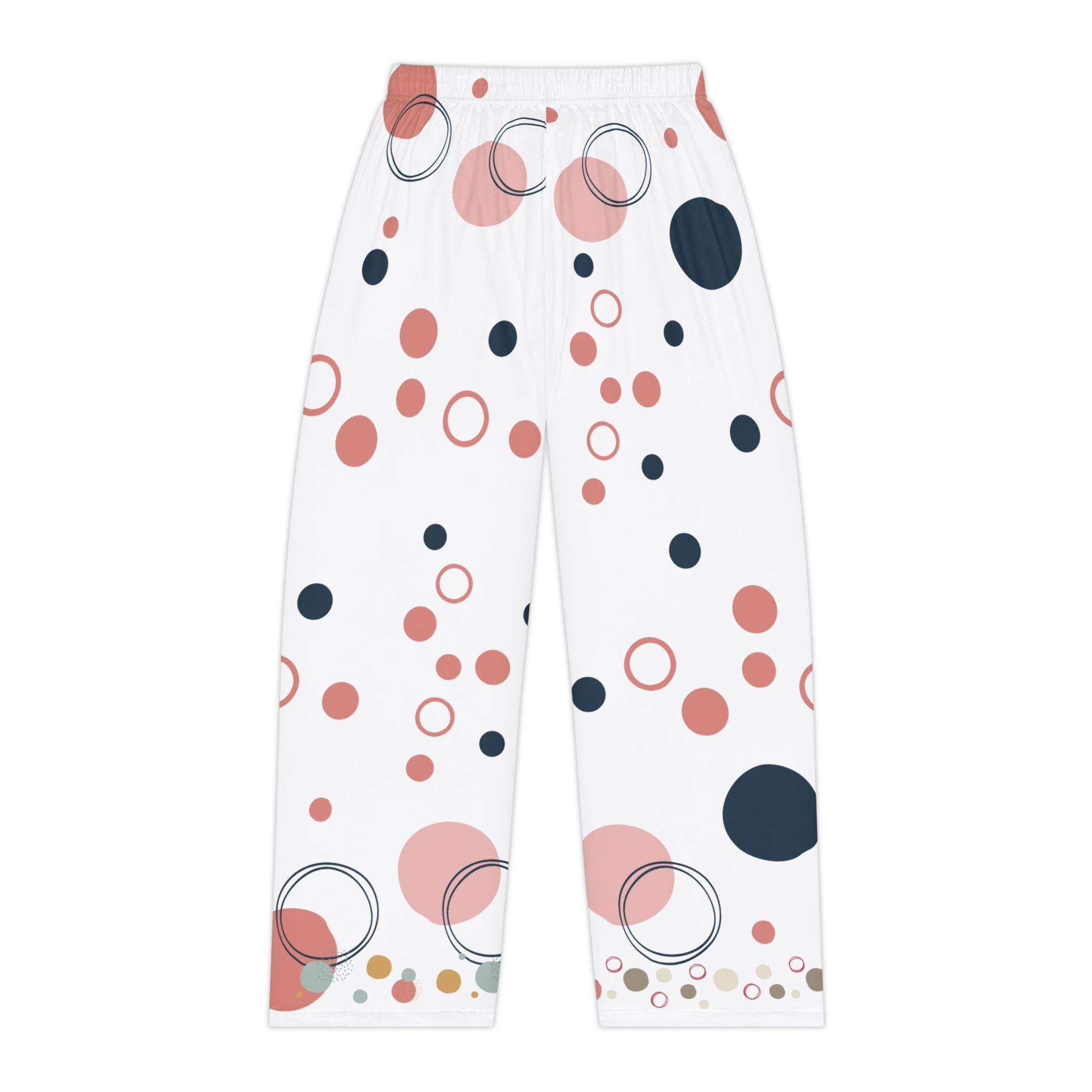 Women's Polka Dot Pajama Pants – Soft Pink & Navy Lounge Sleepwear