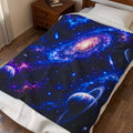 Galaxy Velveteen Plush Blanket – Cosmic Space Nebula Throw