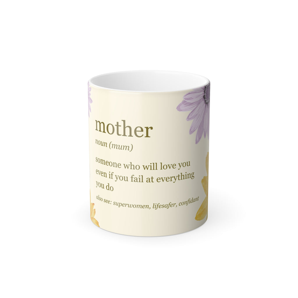Mother Definition Color Morphing Mug — Floral "mother" Dictionary Gift (11oz) Printify