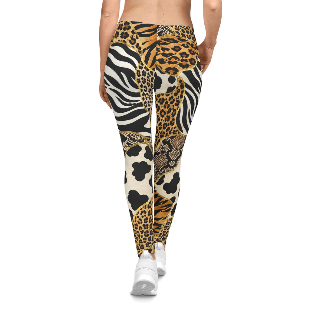 Animal Patchwork Leggings — Women’s Bold Animal Print All-Over Leggings Printify