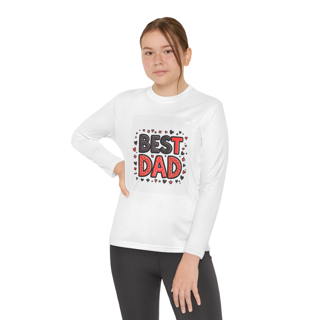 Best Dad Youth Long Sleeve Tee – Kids' Father's Day Shirt Printify