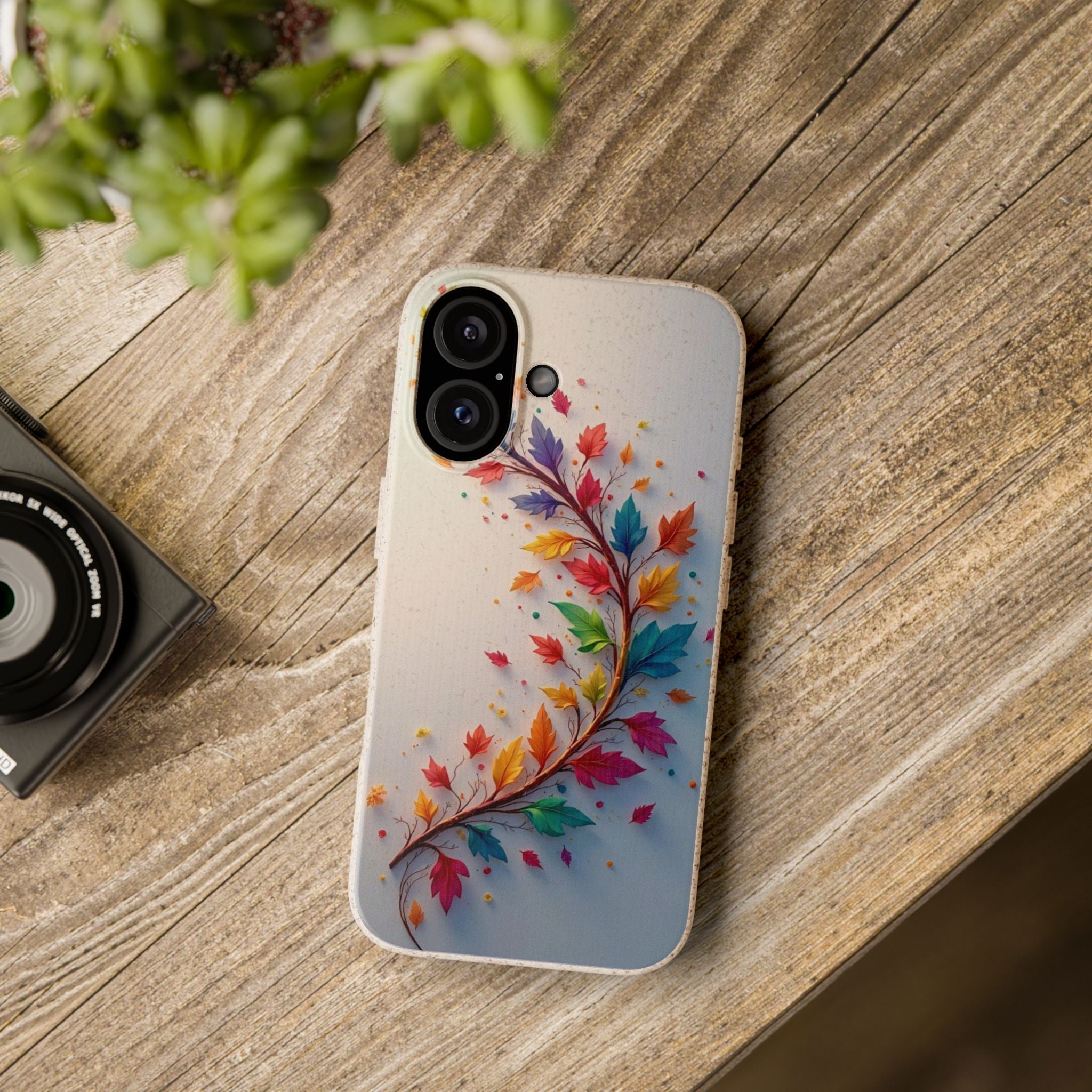 Biodegradable Phone Case — Colorful Leaf Vine Eco-Friendly iPhone Cover Printify