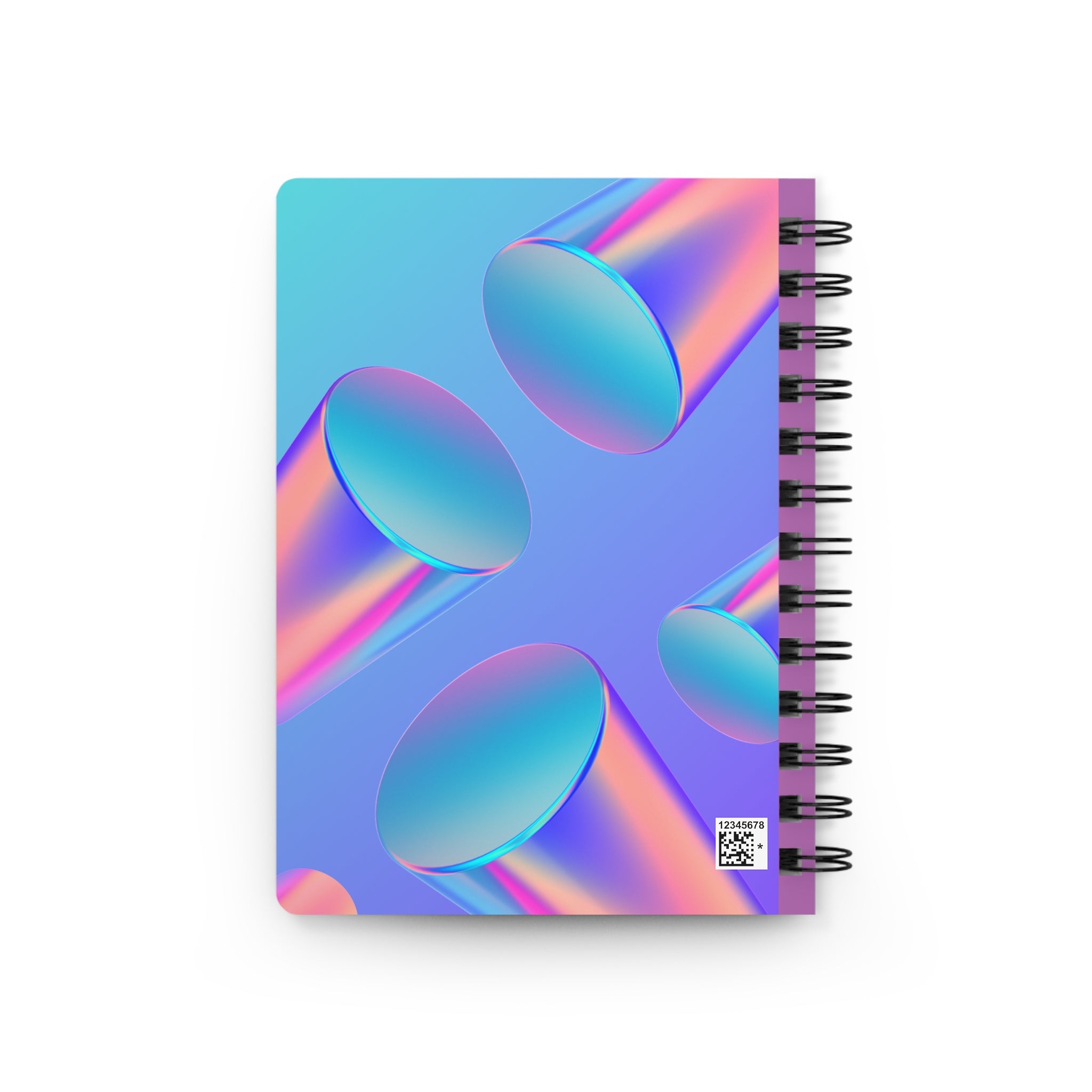 Holographic Cylinder Spiral Notebook — Iridescent 80-Page Journal for Notes & Sketches Printify