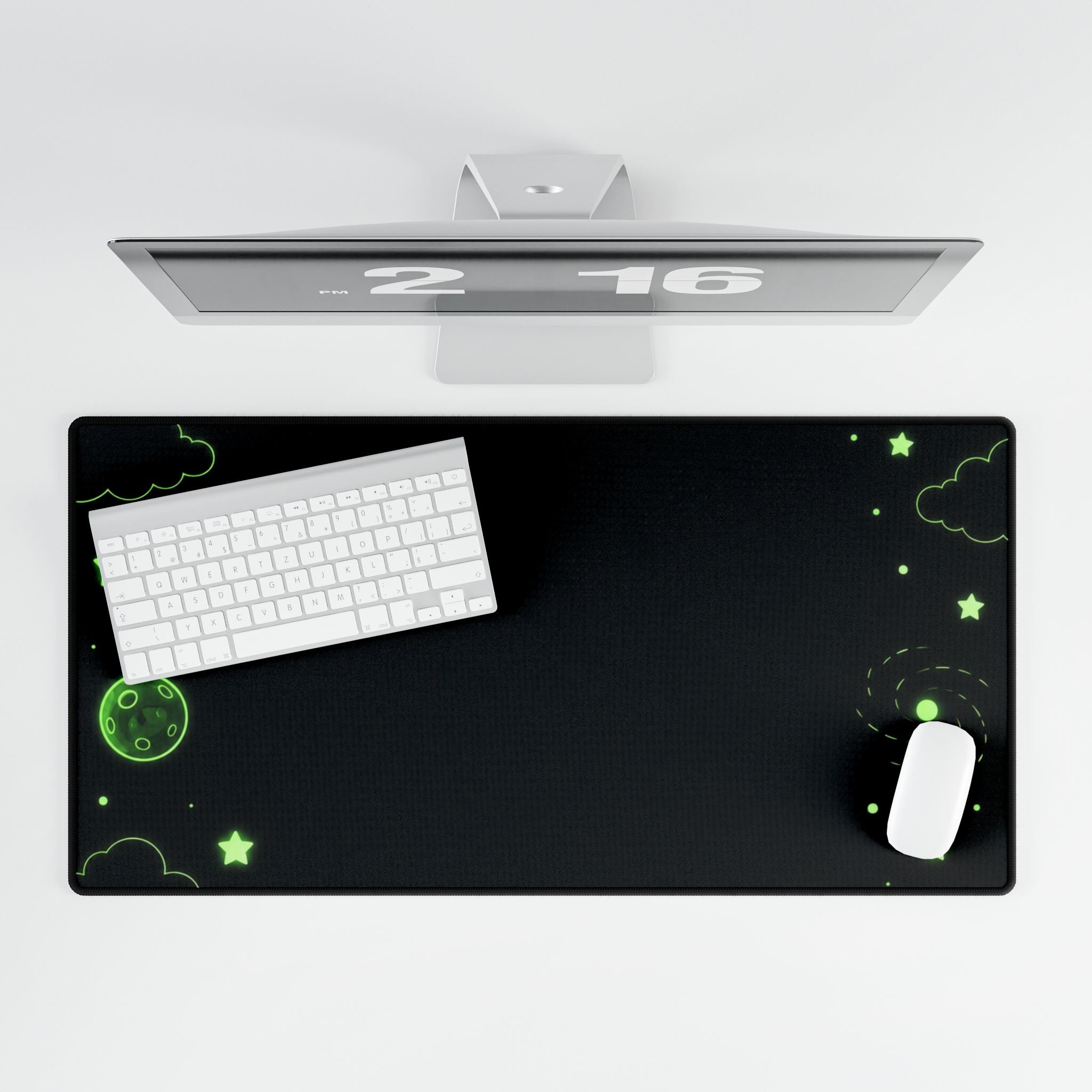 Glow-In-The-Dark Space Desk Mat — Starry Galaxy Gaming Mousepad