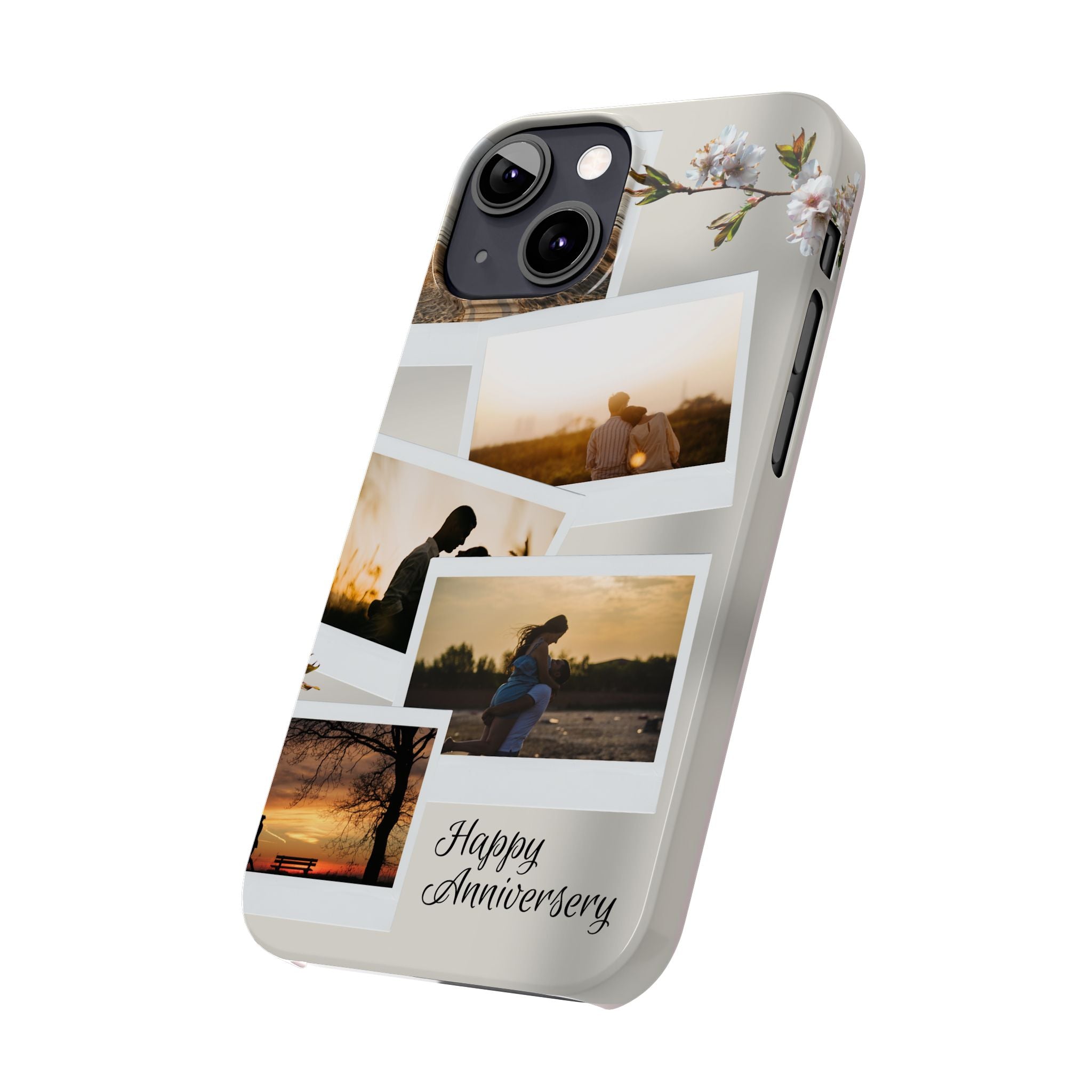 Happy Anniversary Photo Collage Slim Phone Case Printify