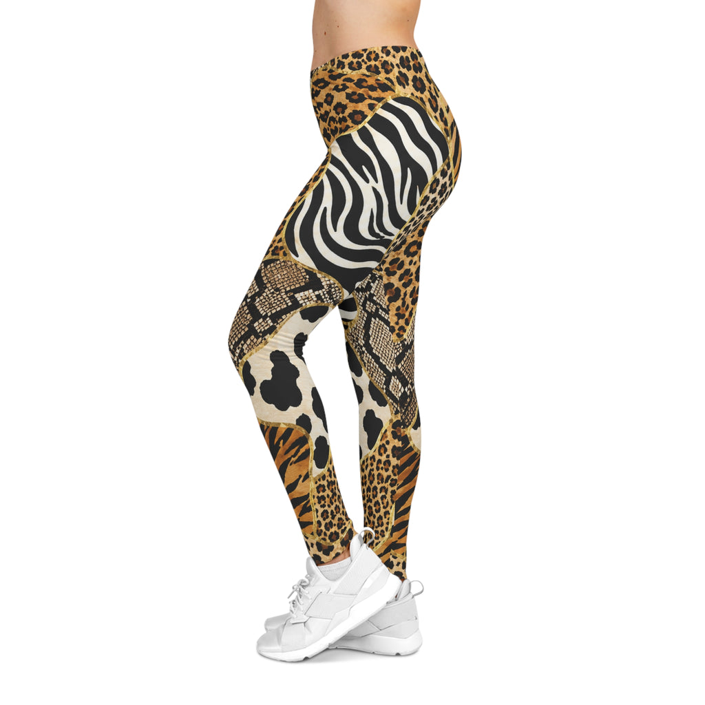 Animal Patchwork Leggings — Women’s Bold Animal Print All-Over Leggings Printify