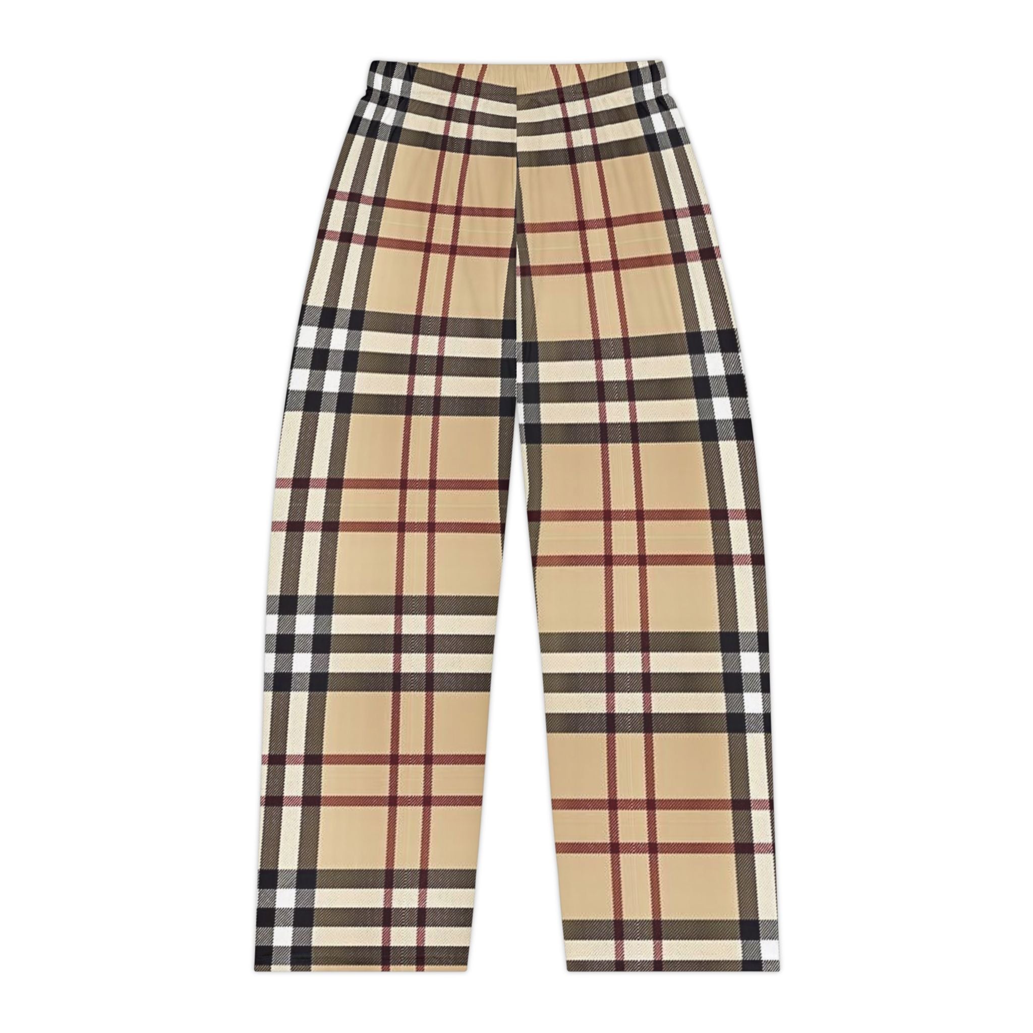 Plaid Lounge Pajama Pants – Beige Classic Check Women's Sleepwear