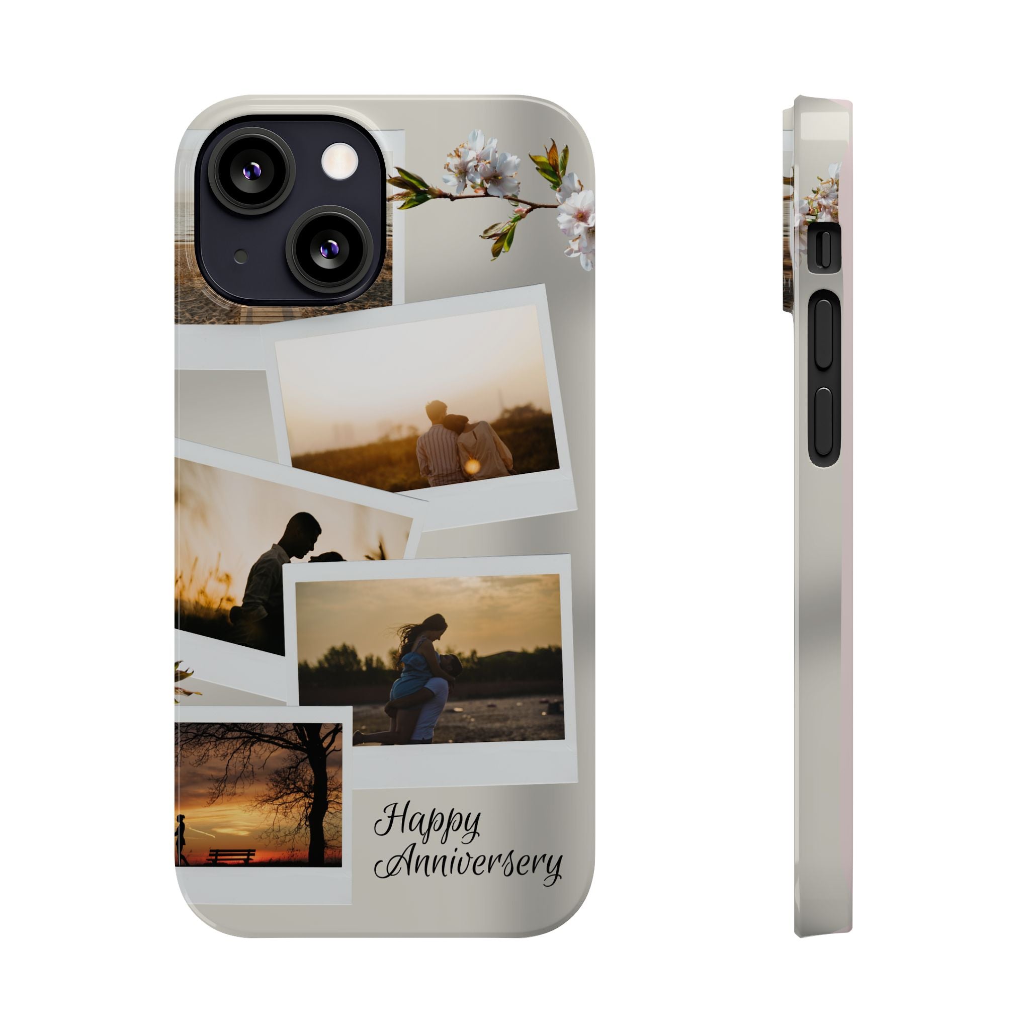 Happy Anniversary Photo Collage Slim Phone Case Printify