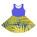 Girls Tropical Palm Sundress — Yellow Leaf AOP Summer Dress Printify