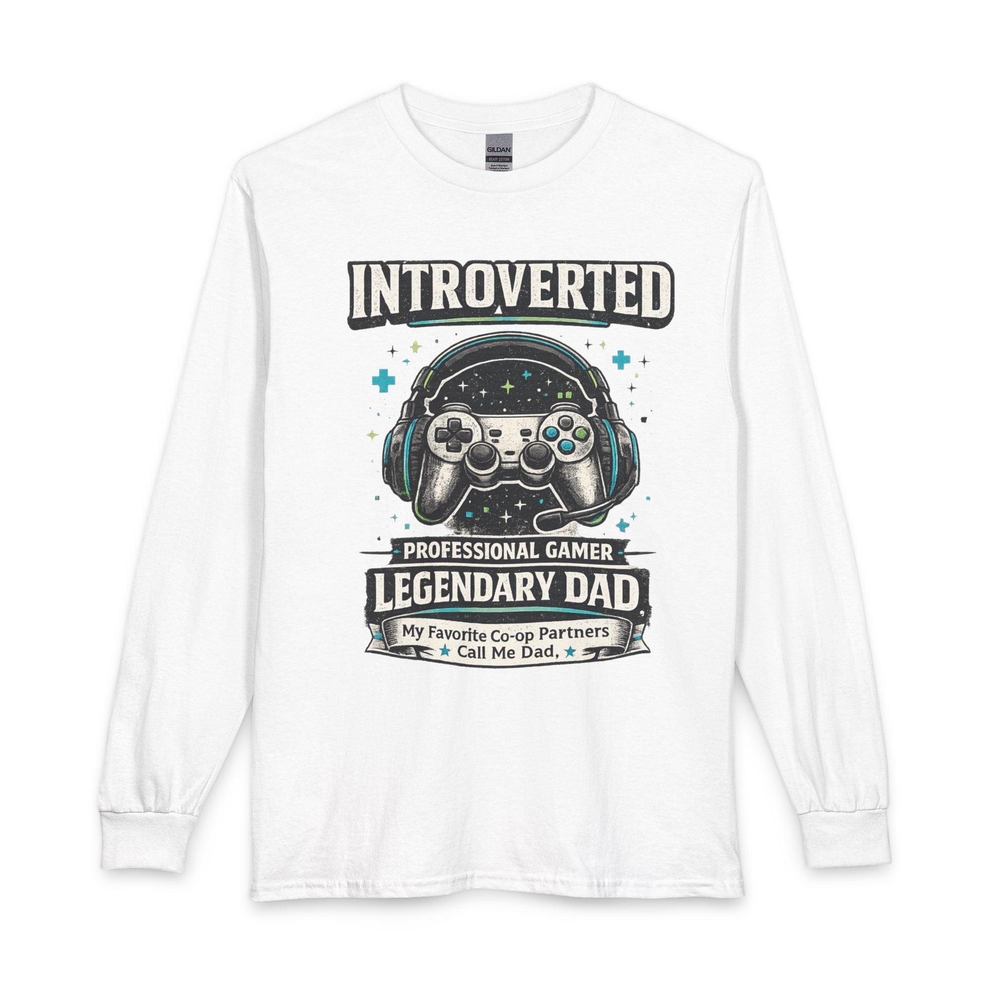 Introverted Professional Gamer Legendary Dad Long Sleeve Shirt Printify