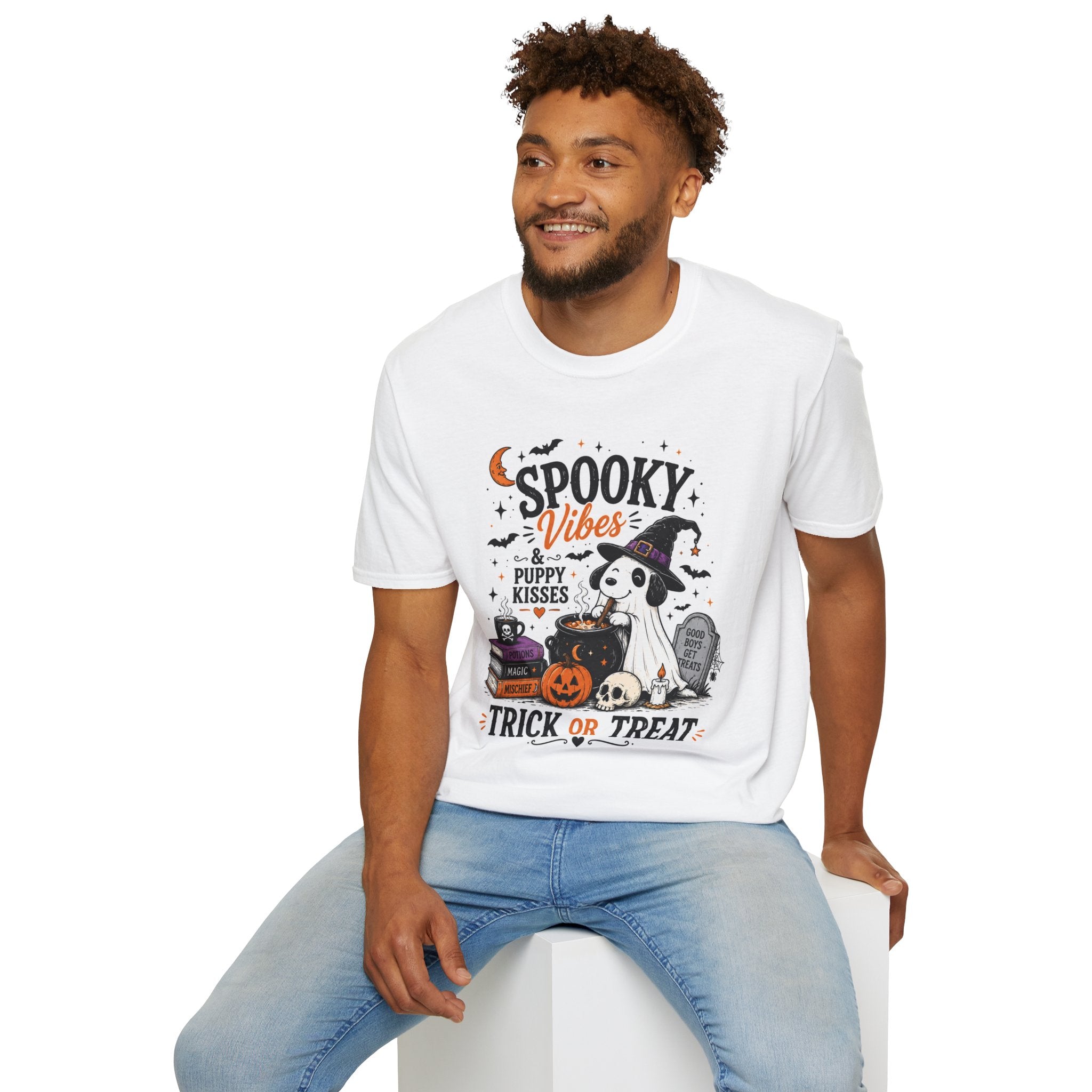 Spooky Vibes Puppy Kisses T-Shirt Printify