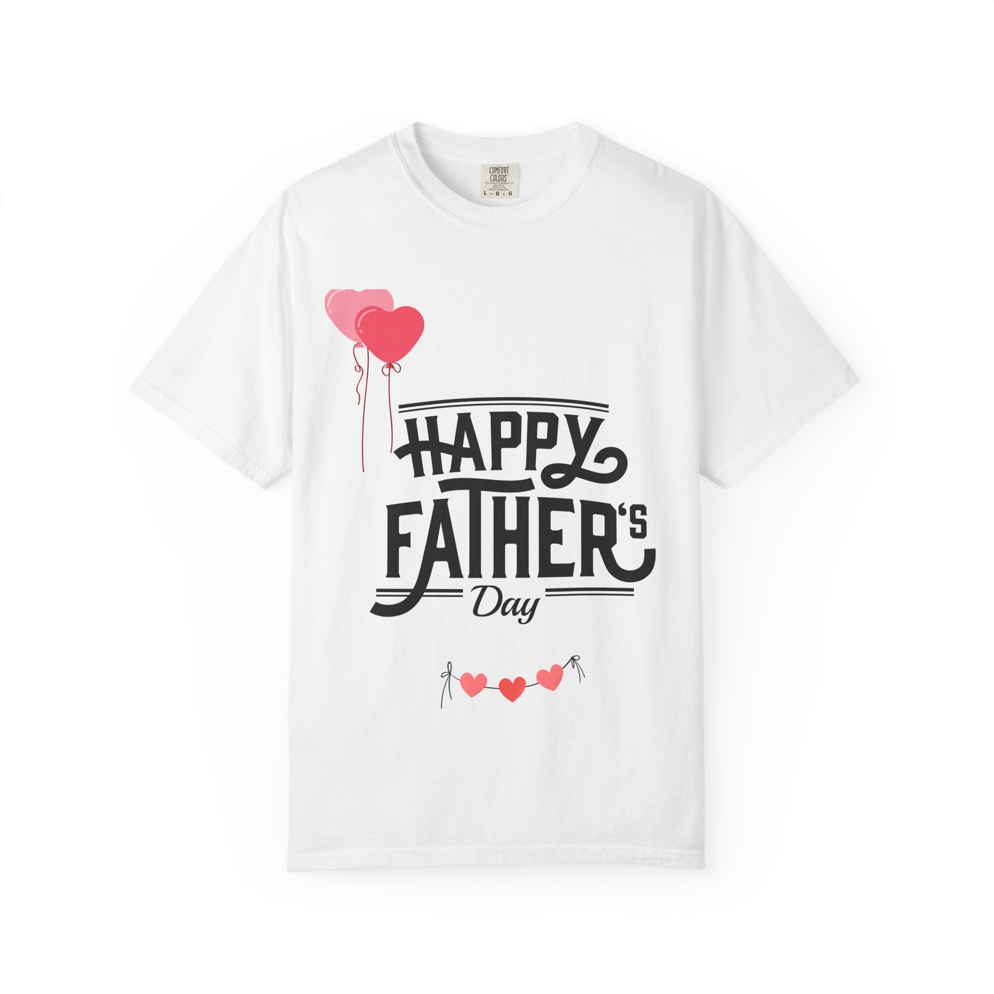 Father's Day T-Shirt — "Happy Father's Day" Graphic Tee with Hearts Printify