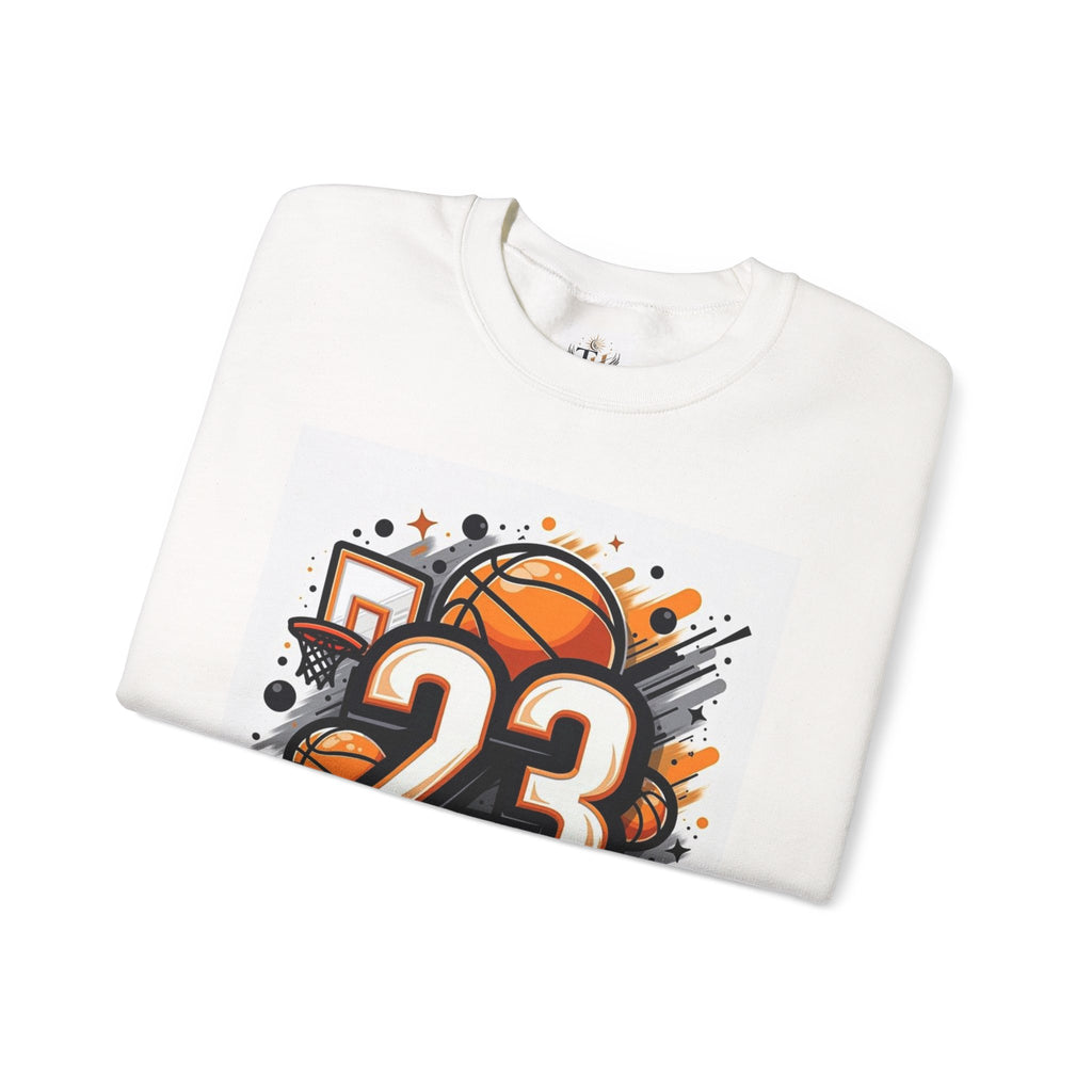 Basketball 23 Crewneck Sweatshirt — Retro Hoop Graphic Printify