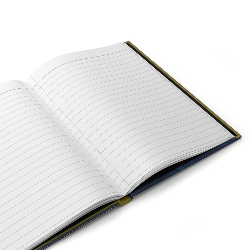 Navy Brushstroke Hardcover Journal — "My Journal" Matte Notebook for Notes, Reflection & Gifts Printify