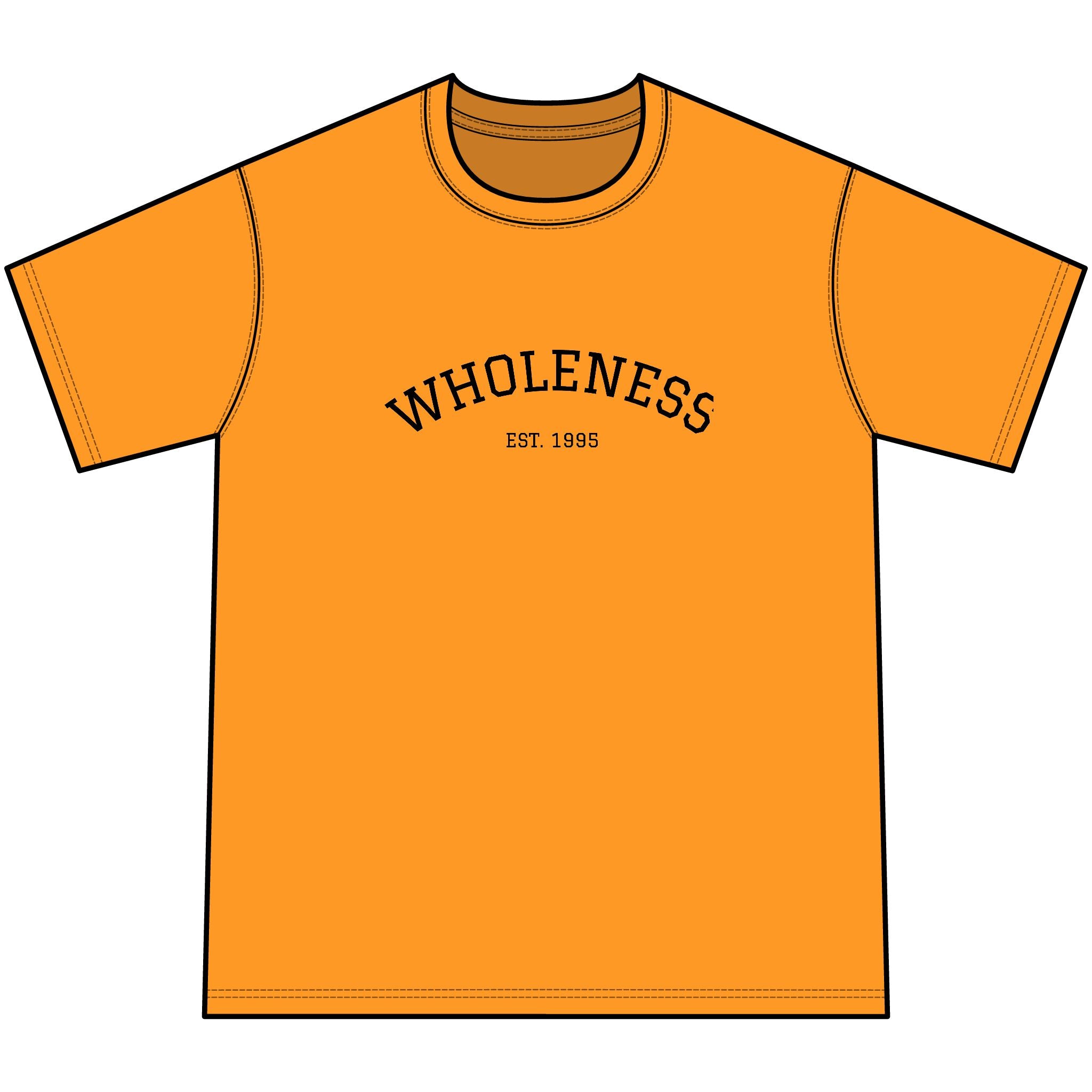 Wholeness Youth Tee — Orange Graphic Kids T?Shirt (Est. 1985)