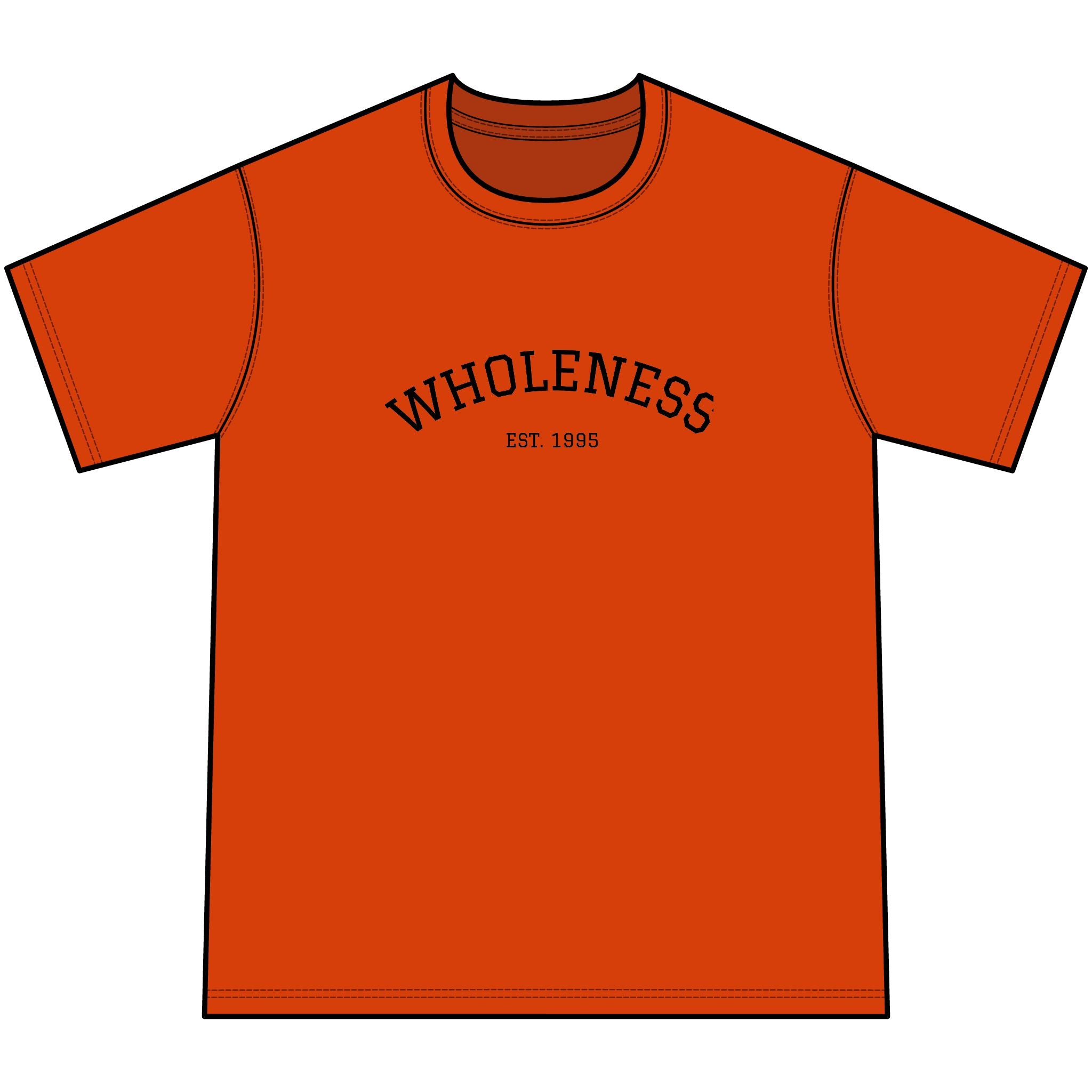 Wholeness Youth Tee — Orange Graphic Kids T?Shirt (Est. 1985)