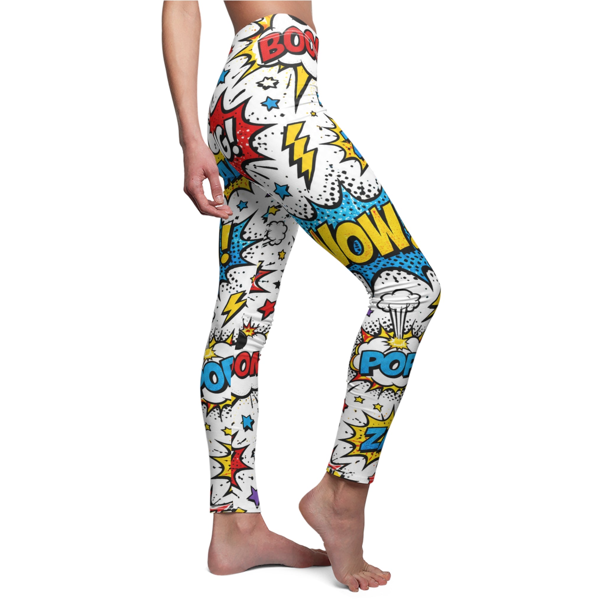 Comic Pop Art Leggings — "BANG! ZAP! POW!" Graphic Women's Leggings Printify