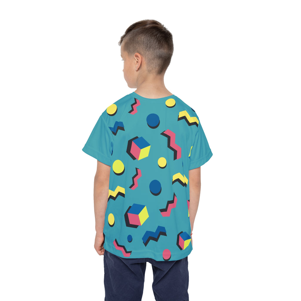 Kids Jersey — Retro 80s Geometric All-Over Print Printify
