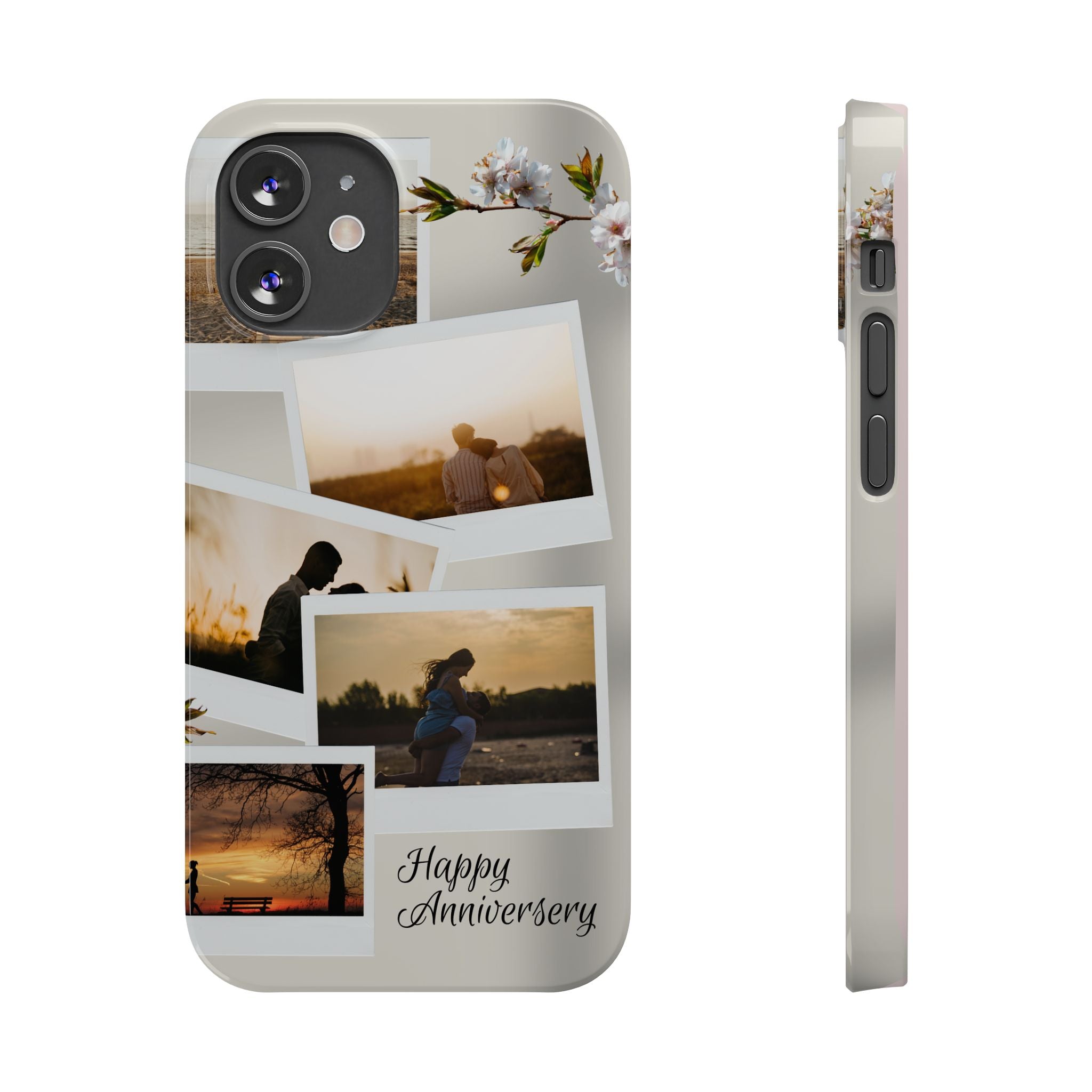 Happy Anniversary Photo Collage Slim Phone Case Printify