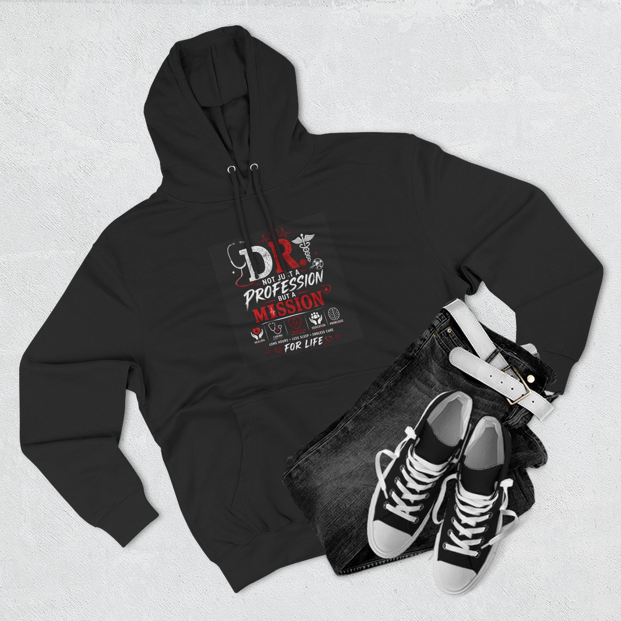 Doctor Mission Hoodie — "Dr: Not Just a Profession but a Mission" Fleece Pullover Printify