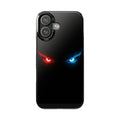 Slim Phone Case — Neon Red & Blue Angry Eyes (Sleek Dark Gamer Aesthetic)