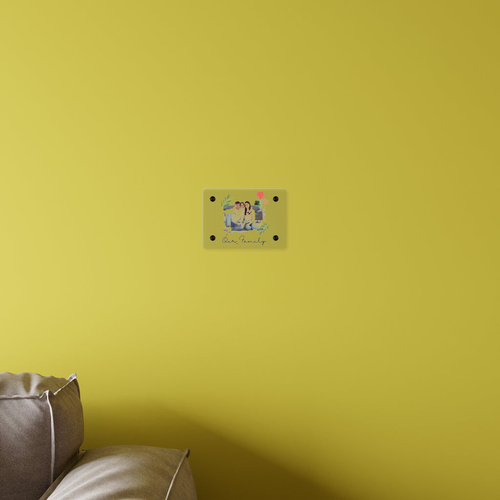 Personalized Acrylic Wall Art Panel — "Our Family" Photo Display